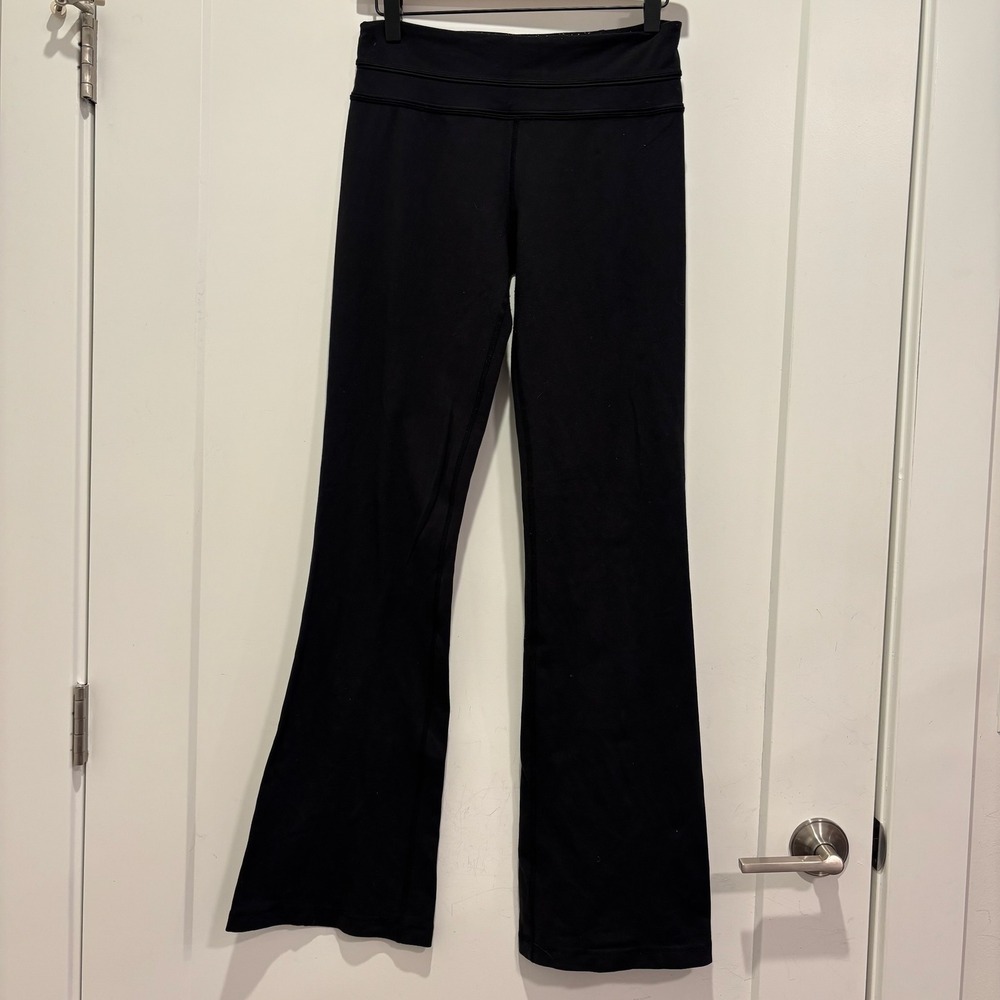 Lululemon Groove Pant Black Flare Yoga Pants High Rise Size 6 32 Inseam